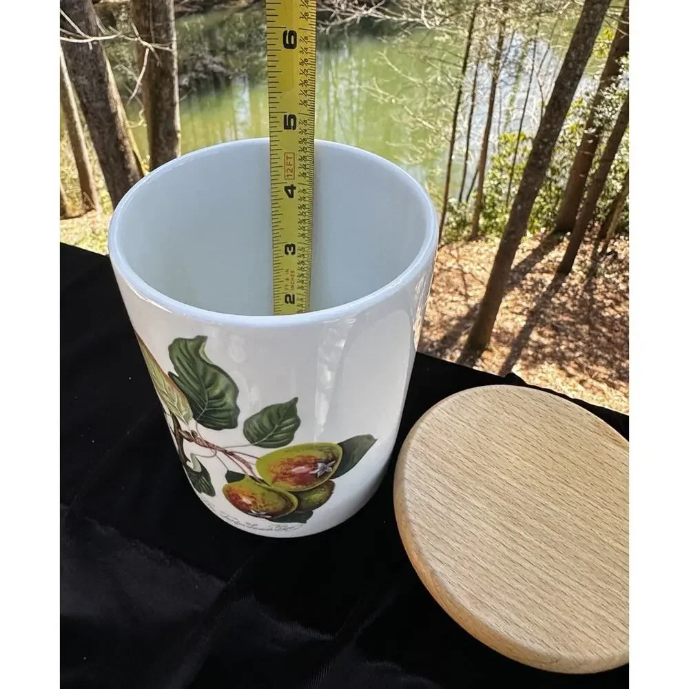 Portmerion The Tienton Squash Pear 5.5” Canister Wooden Lid EUC! -A26